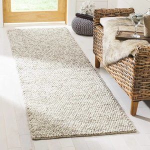 2'3" x 18' Beige Handmade Premium Wool Runner Rug